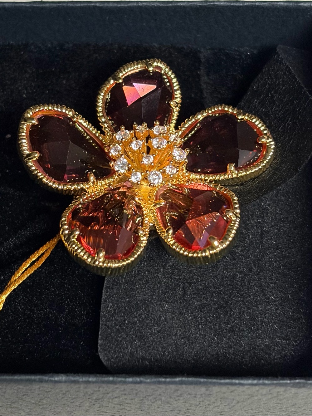 Eye Candy Pink Crystal Flower Statement Ring